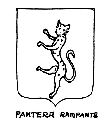 Image of the heraldic term: Pantera rampante